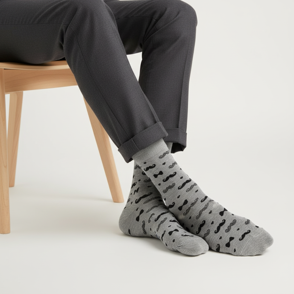 MOUSTACHE SOCKS + GIFTBOX