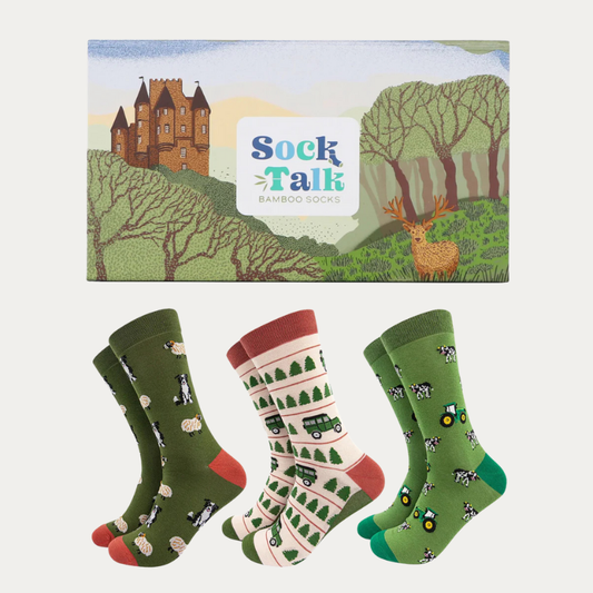 COUNTRYSIDE CHARM BAMBOO SOCKS + GIFTBOX